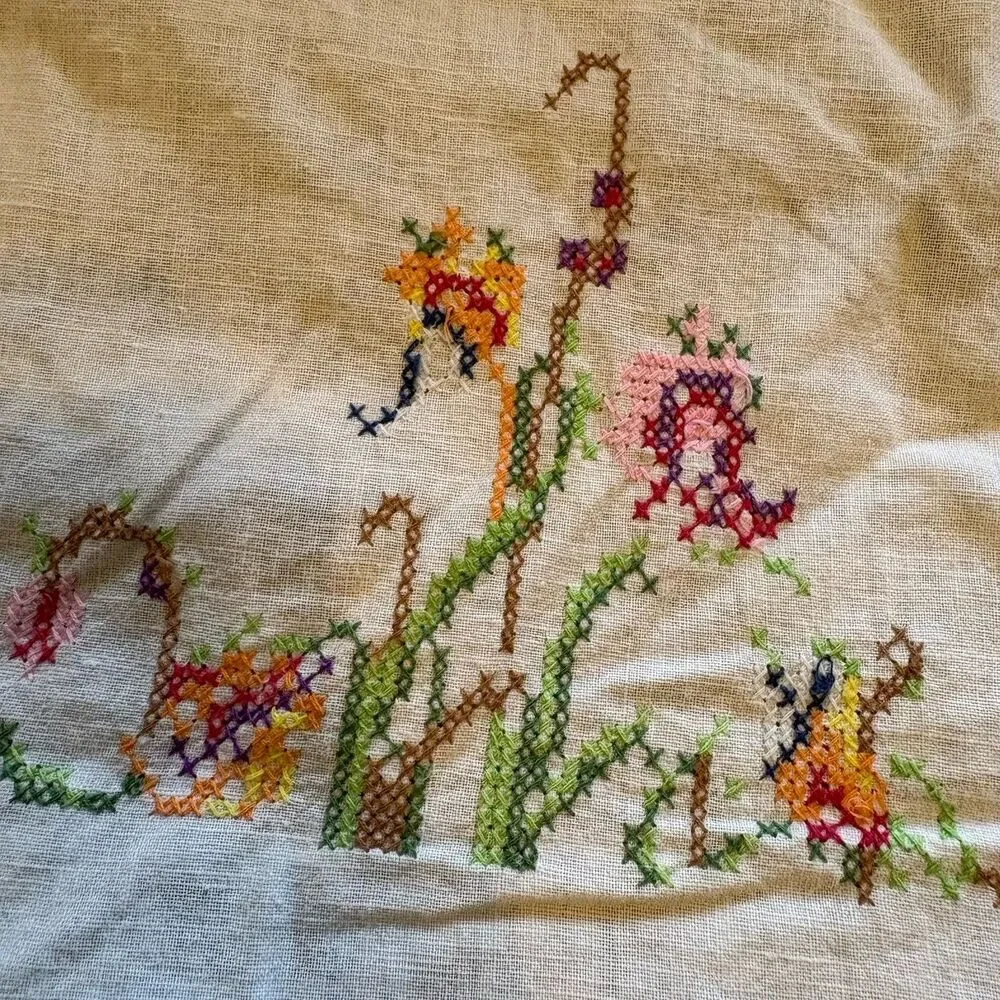 Embroidered Vtg Fingertip Finger Guest Hand Tea Towels (3) Cross Stitch Ducks